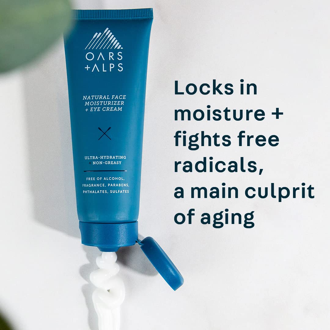 Oars + Alps Face Moisturizer and Eye Cream, Hydrates Skin with Shea Butter and Jojoba Oil, Anti Aging, Vegan and Gluten Free