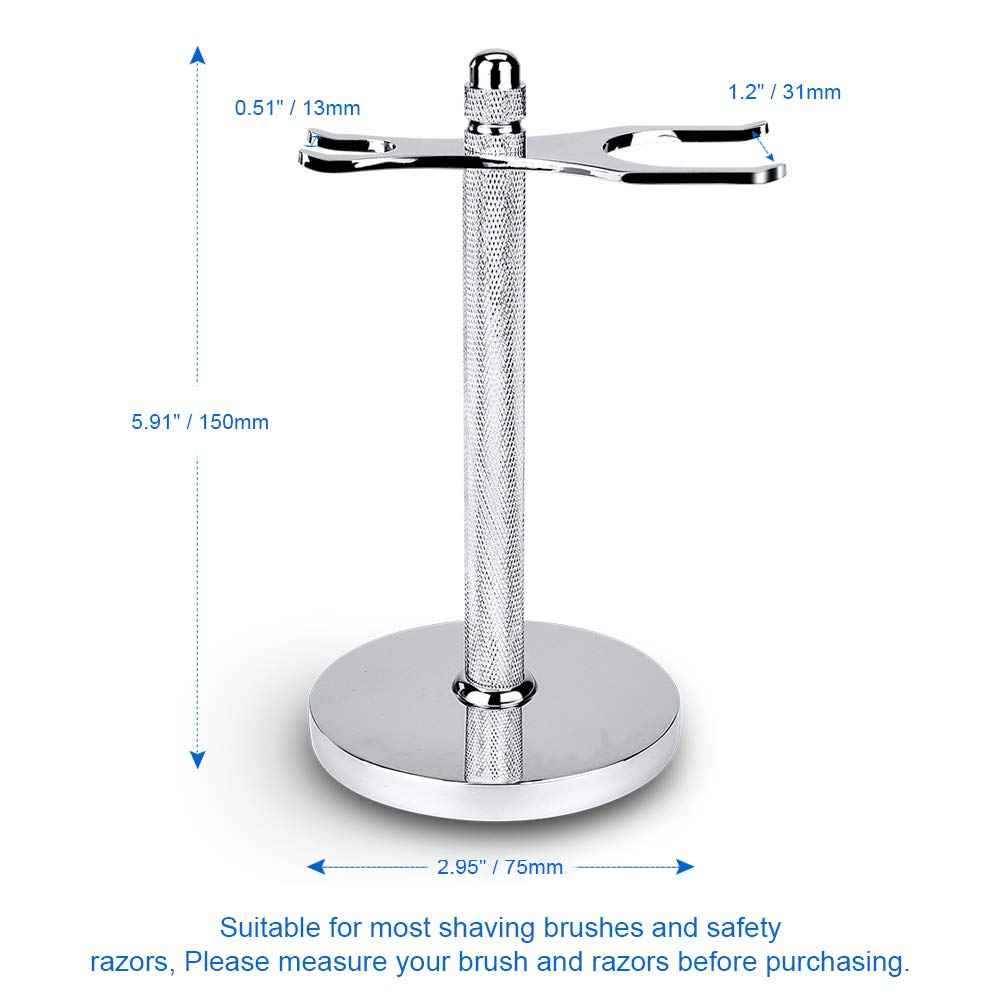 CHARMMAN Safety Razor and Shaving Brush Stand, Extra Wide Openings, Wider Base, Manly Look