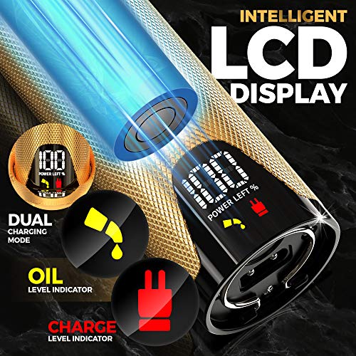 OVLUX Gold Cordless Professional Hair Clippers for Men & Barbers with Guides