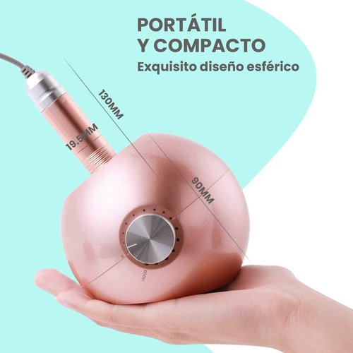 Delanie Corded Electric Nail Drill for Acrylic Nails Gel Nails 35000 RPM, Professional E File Nail Drill Machine, Low Noise, Low Vibration, Low Heat, Rose Gold (Non-Rechargeable)