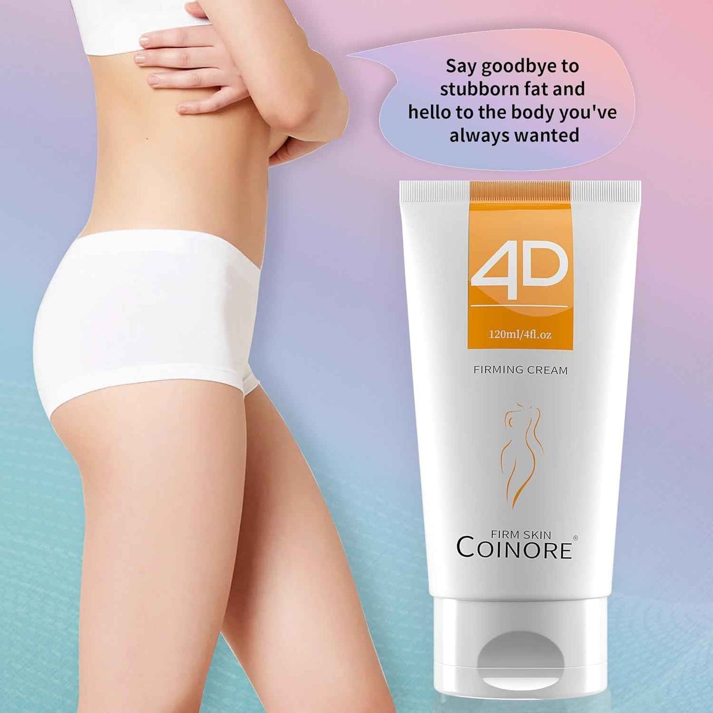 B Flat Belly Firming Cream - Fast Absorbing Moisturizer Firming, Tightening Cream for Belly, Thigh & Buttocks for Women & Men, 4.0 Fl Oz