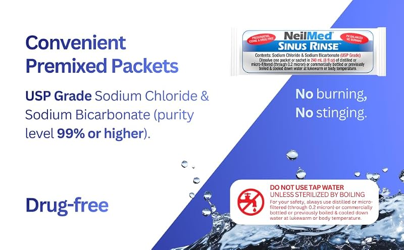 NeilMed Sinus Rinse Refill Packets 100 Count - All Natural Relief - Variation 1