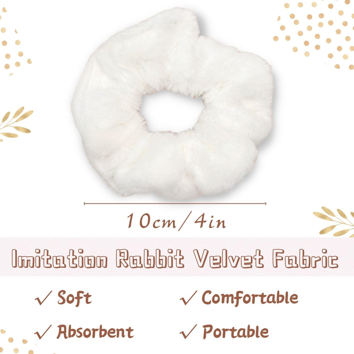 Velvet Scrunchies for Women, Towel Hair Ties Terry Cloth Hair Scrunchies, Fluffy Scrunchies Microfiber Scrunchies for Drying Hair