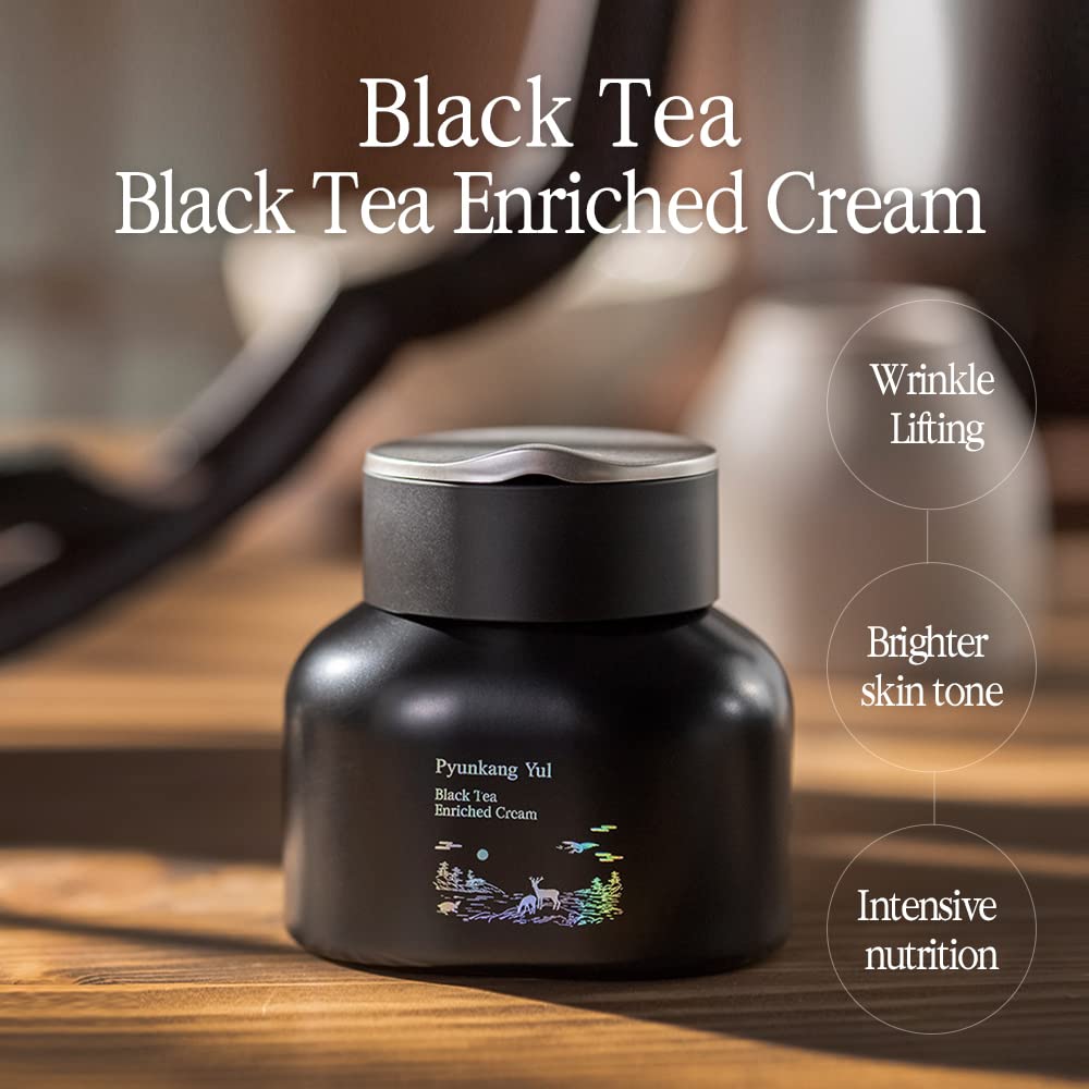 Pyunkang Yul [PKY] Black Tea Enriched Cream for Anti-aging, Condensed Nutrition for Fine Line Care with Kombucha, Ginseng Extract, Zero-Irritation, Korean Skincare (2.02 Fl. Oz, 60ml)