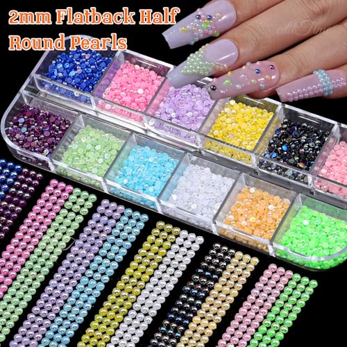 20000pcs 2mm Crystal Nail Rhinestones Kit with Storage Box