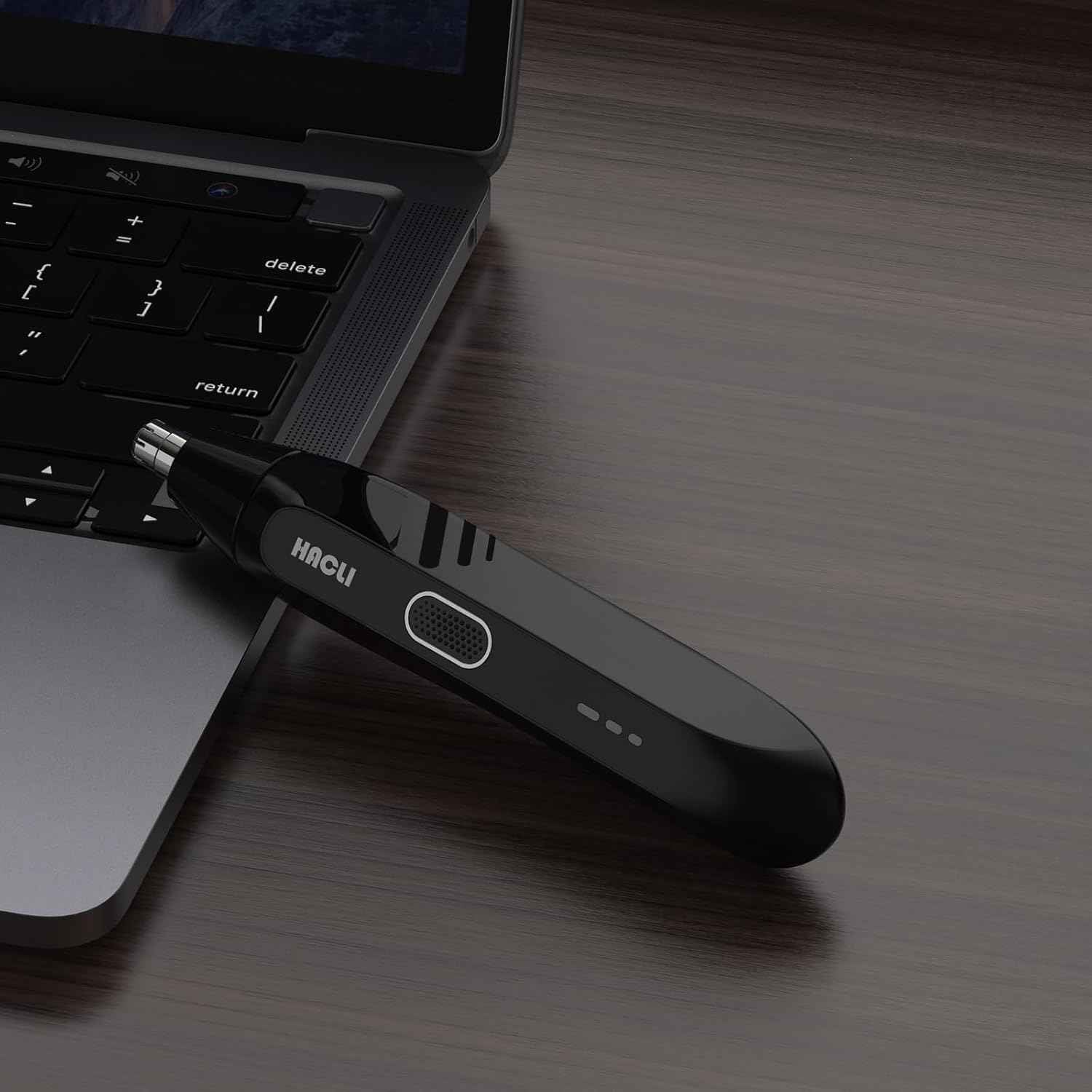 HACLI Nose Hair Trimmer for Men Women - Electric Nose Hair Clipper with Replaceable Stainless Steel Blade, Powerful 8000RPM Motor, Wet/Dry Use, Travel Lock, Portable Design USB Rechargeable