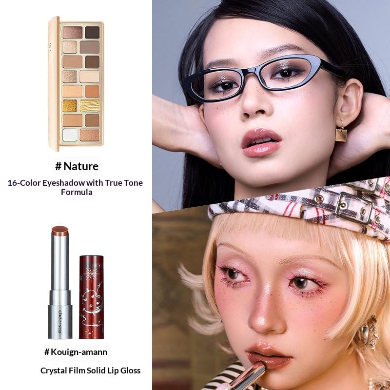 16-Color Eyeshadow Palette & Lip Gloss Makeup Set