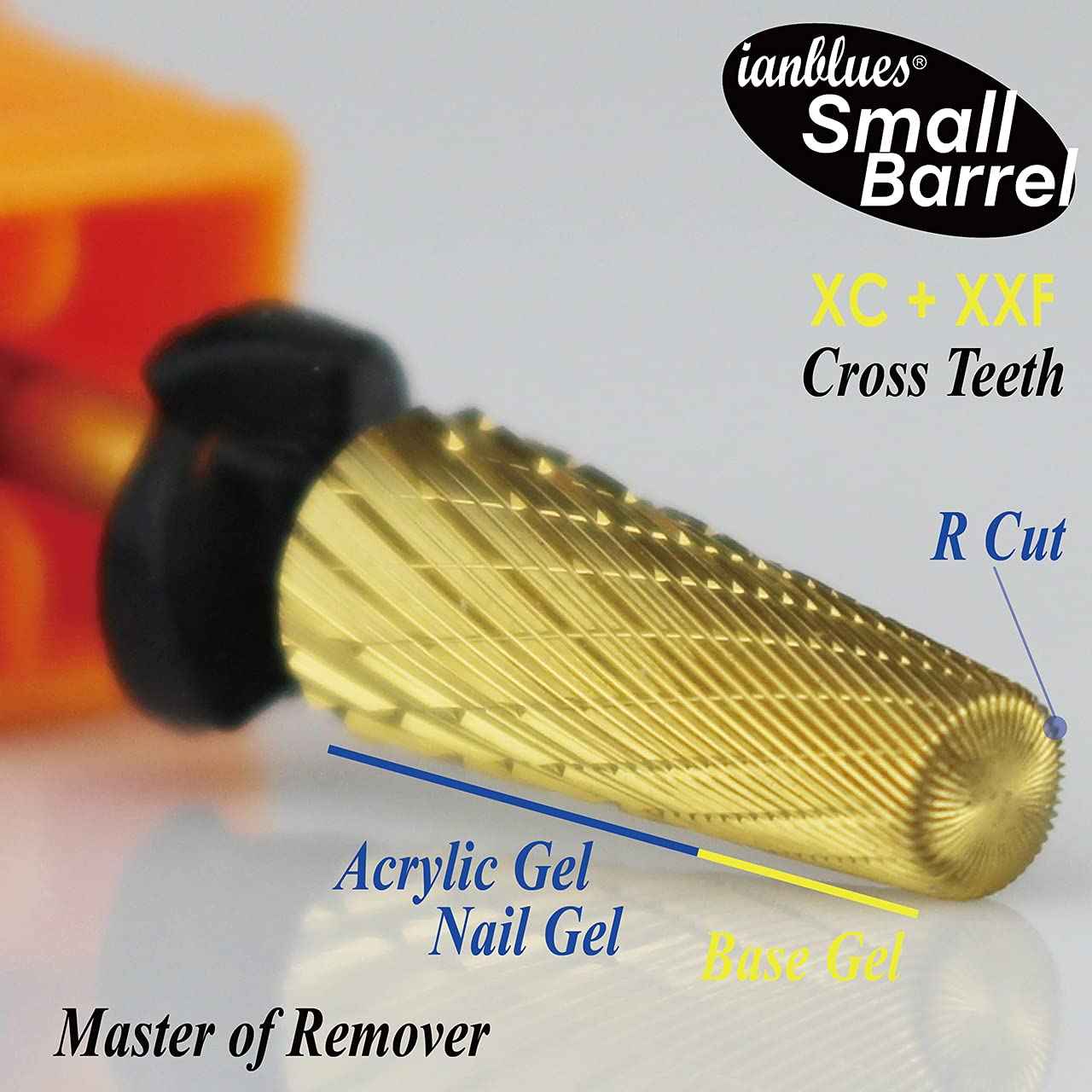 ianblues Multi-function 5 in 1 Nail Drill Bit, Mixed Sizes Edition, Cross Cut, Professional E-File for Manicure Drill Machine, 2 Way, Shank 3/32” (XC + XXF)