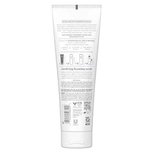 Dove Density Boost Clarifying Foaming Scrub Scalp + Hair Therapy for gentle scalp exfoliation, with Vitamin B3, Zinc and 0% sulfates, 9 oz