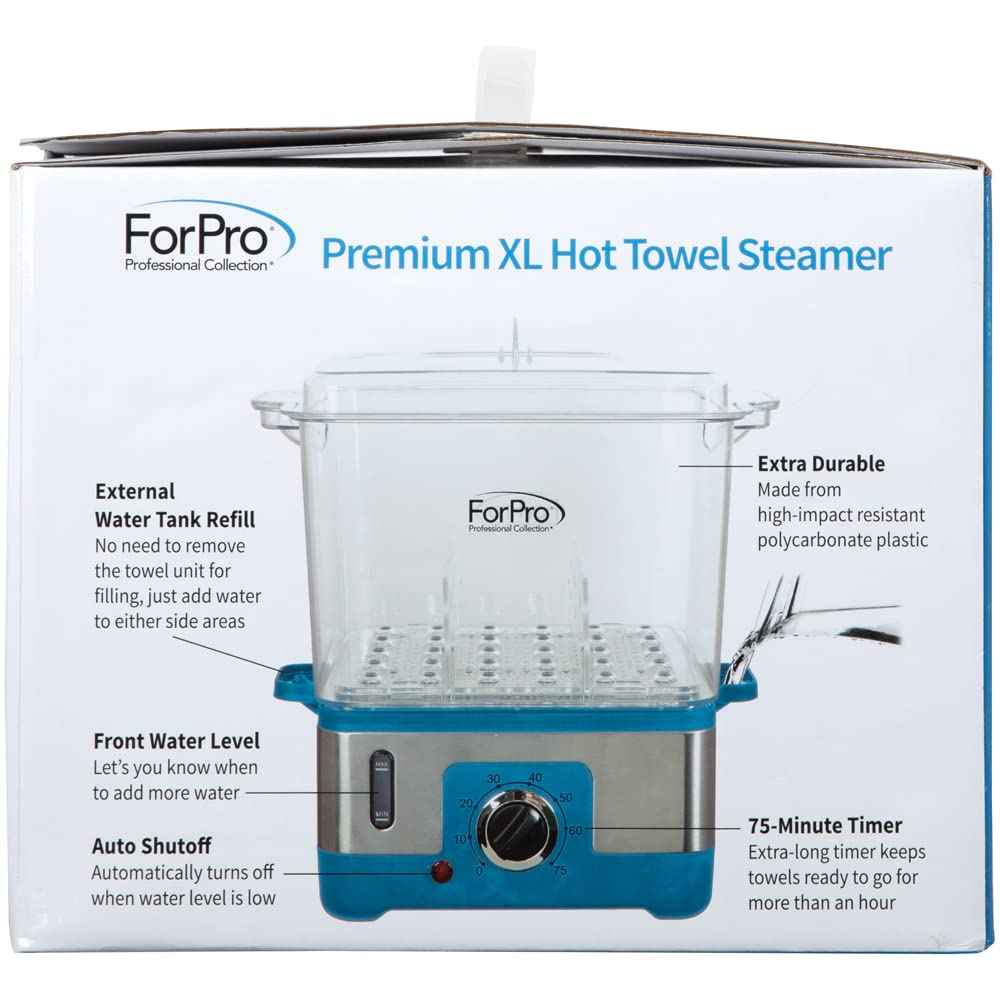 ForPro Professional Collection Premium XL Hot Towel Steamer, 50% Larger Capacity, Holds 9 Facial Towels, Quick Heating Steam Towel Warmer for Salons and Spas