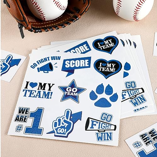 Team Spirit Temporary Tattoos 180pc Blue & Black Glitter