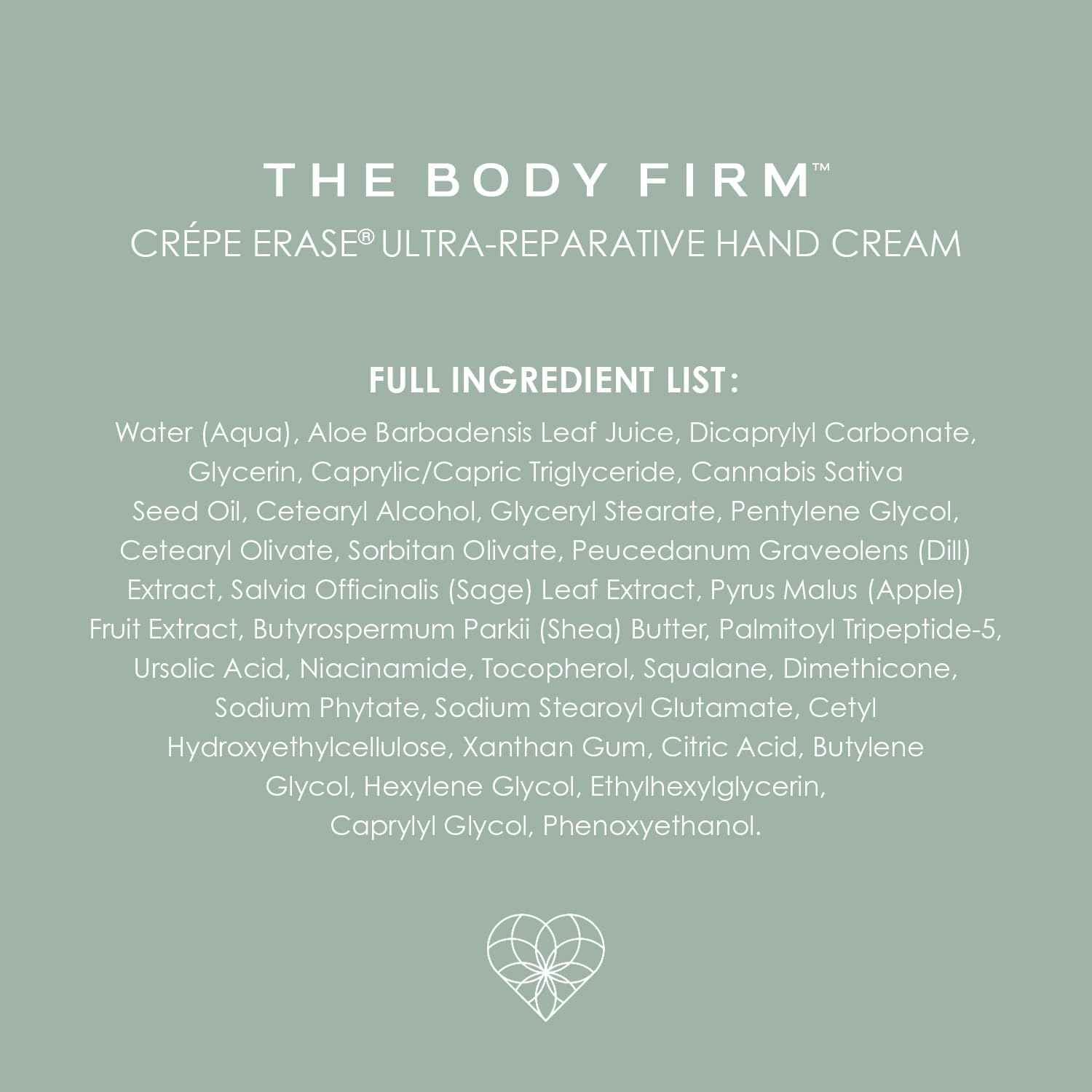 BODY FIRM Crepe Erase Ultra-Reparative Hand Cream, Anti-Aging Hand Treatment, Lotion with Moisturizing Shea Butter, Vitamin E and Squalane for Cracked, Dry Hands, Supports Wrinkle on Hands, 3 fl oz