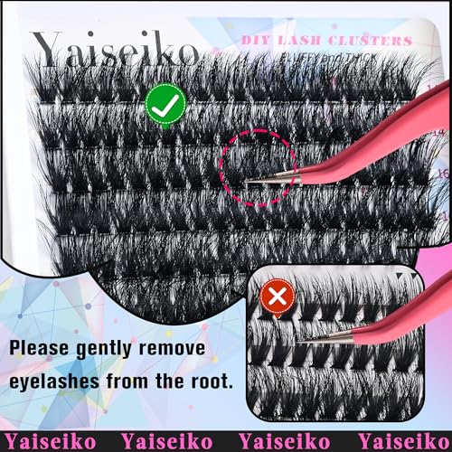 Yaiseiko Wispy Lash Clusters 14-22mm – 240pcs D Curl Volume Lashes