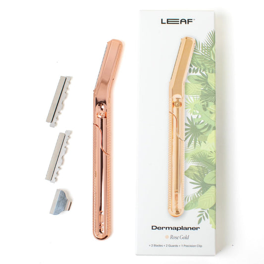Leaf Shave | The Leaf Dermaplaner, Rose Gold - Eco-Friendly Face Razor and Exfoliating Tool