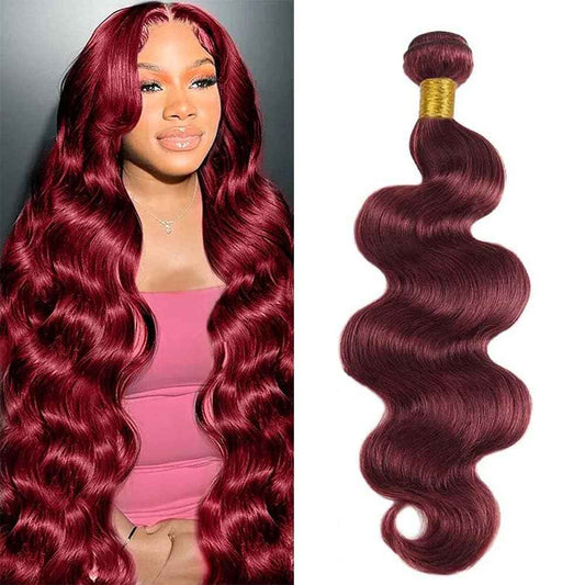 99J Burgundy Body Wave Human Hair Bundles Brazilian Hair Bundle 20 Inch Wine Red Body Wave Bundles Hair Extensions