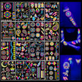 180 PCS UV Glow in the Dark Temporary Tattoos for Rave