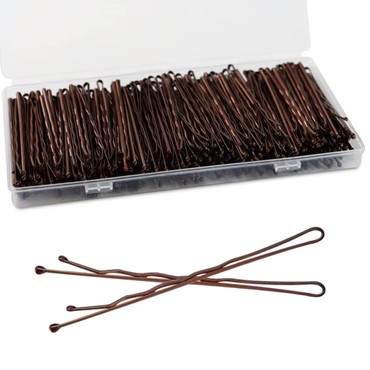 2.75" Large Bobby Pins Brown 240PCS Extra Long Bobby Pins for Thick Hair Waved Hair Pin for Styling with Box