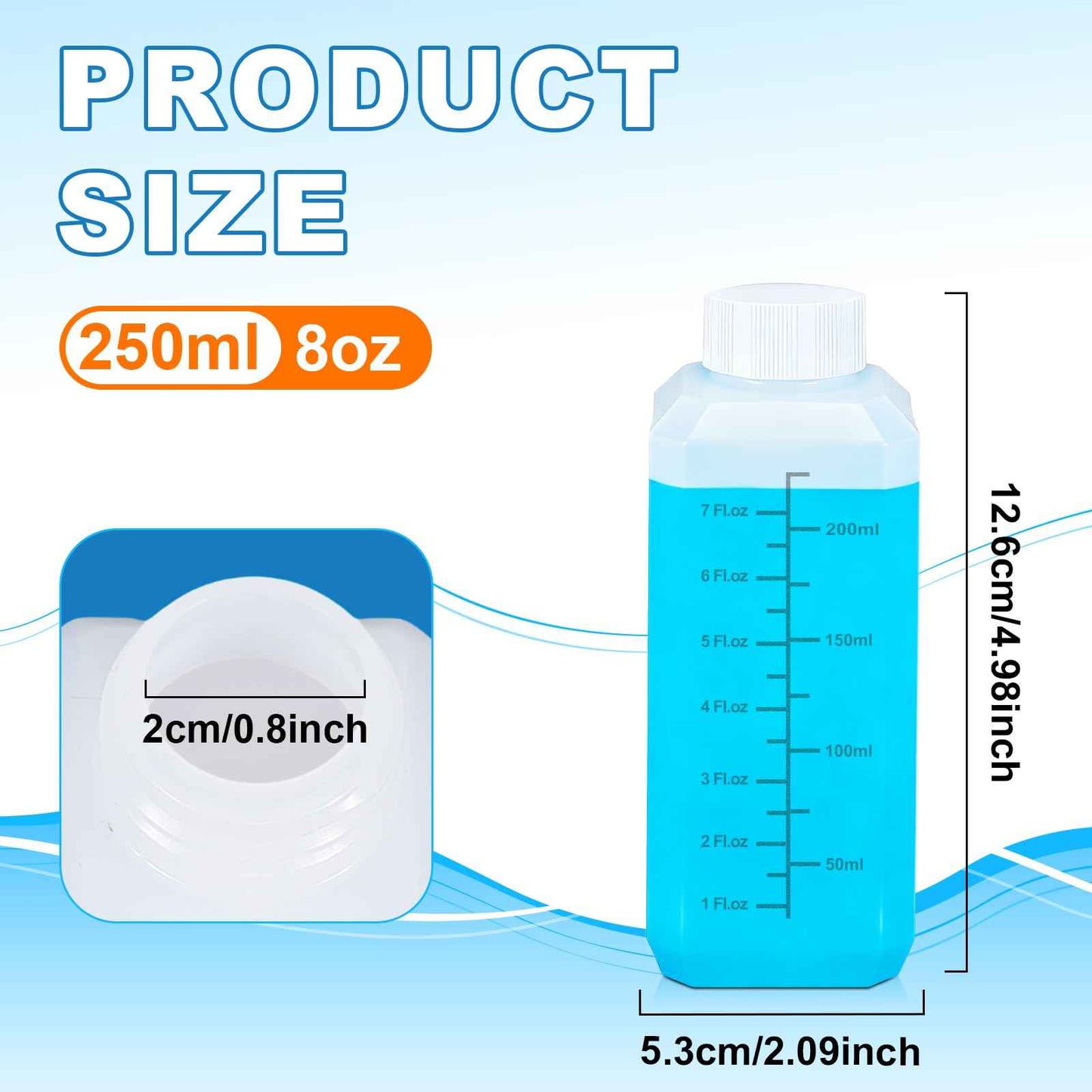 UMETASS 4 Pack 8oz Plastic Travel Bottles with Lids - Small Leak-Proof Containers for Liquid, Water, Pill Storage, Clear Empty Squeeze Bottles with Caps, BPA-Free