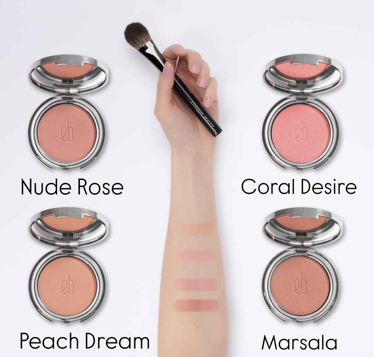 Ethereal Beauty - Mineral Veil Blush - Coral Desire - Semi Matt Finish, Ultra - Thin, Non - Powdery, Natural, Clean, Vegan 0.18 OZ.