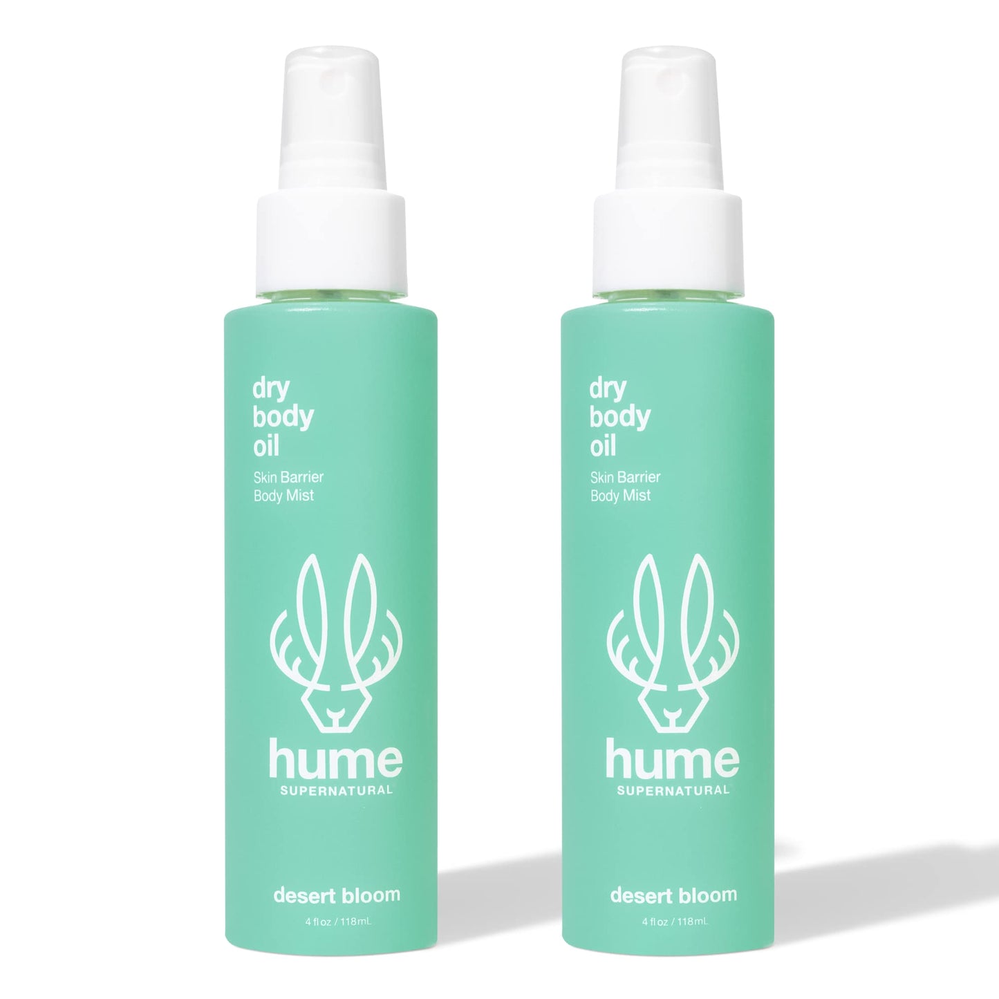 HUME SUPERNATURAL Dry Body Oil Spray - Moisturizing Oil for Dry Skin, After Shower Body Oils for Women and Men, Dry Oil Body Spray, Nourishing, Hydration, Glow, Probiotic, Desert Bloom, 2-Pack