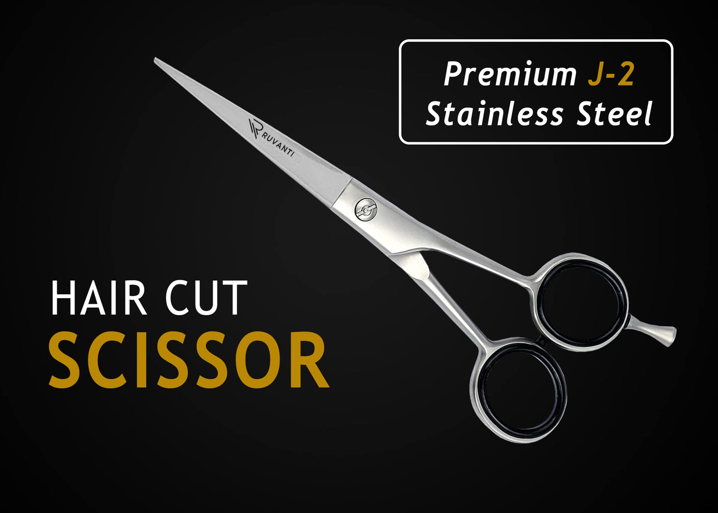 Ruvanti Professional Hair Cutting Scissors - Barber Shears for Salon and Home Use - Sharp Durable Razor Edge Tijeras De Peluqueria Profesional - Comfortable Grip Handles with Case.