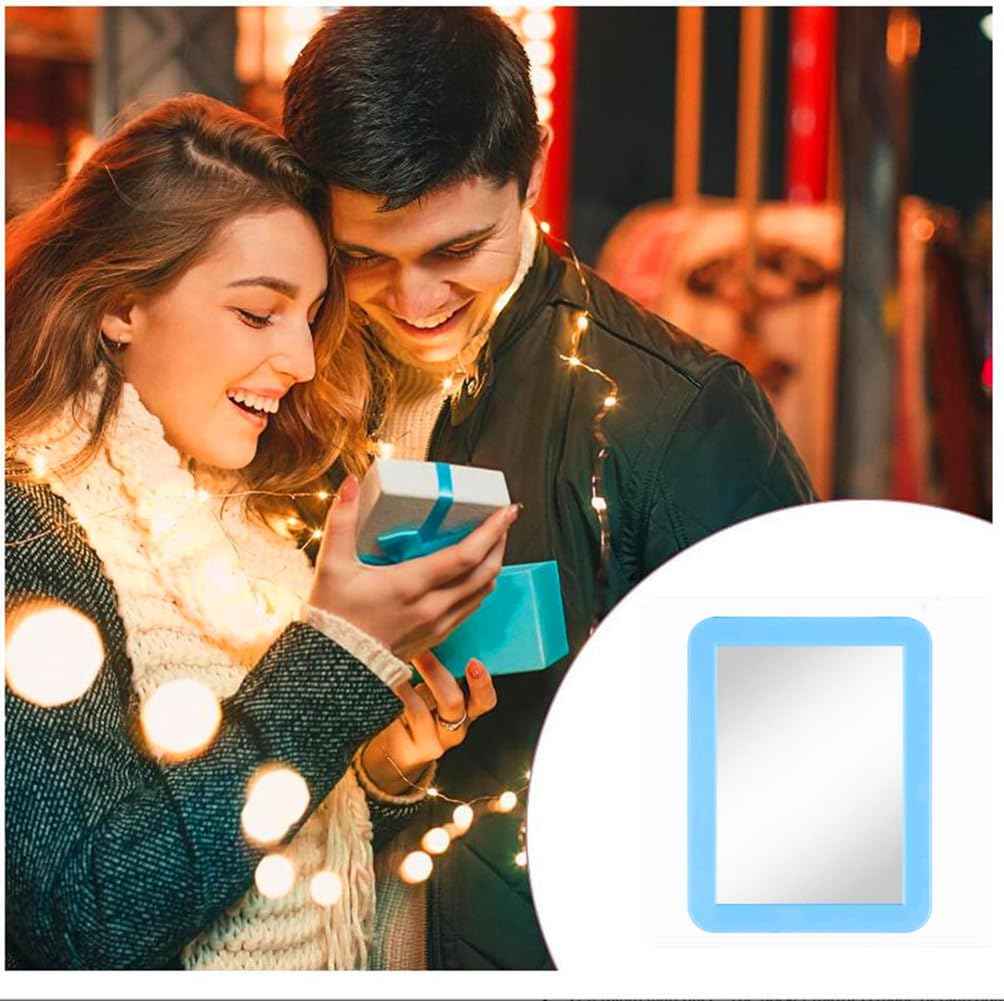 mpowtech 10 Pack Blue Magnetic Locker Mirror,5" x 7" Iocker Mirror Magnetic - Small Mirrors for School Locker, Bathroom, Workshop Toolbox, Office Cabinet,Easy Install