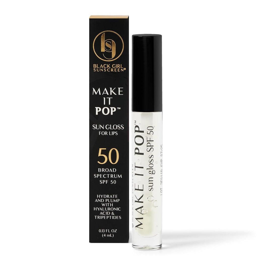 BlackGirlSunscreen BLACK GIRL SUNSCREEN - Make It Pop Sungloss - Revolutionary Sun Protection and Gloss in One - SPF 50 (Cherry Noir)
