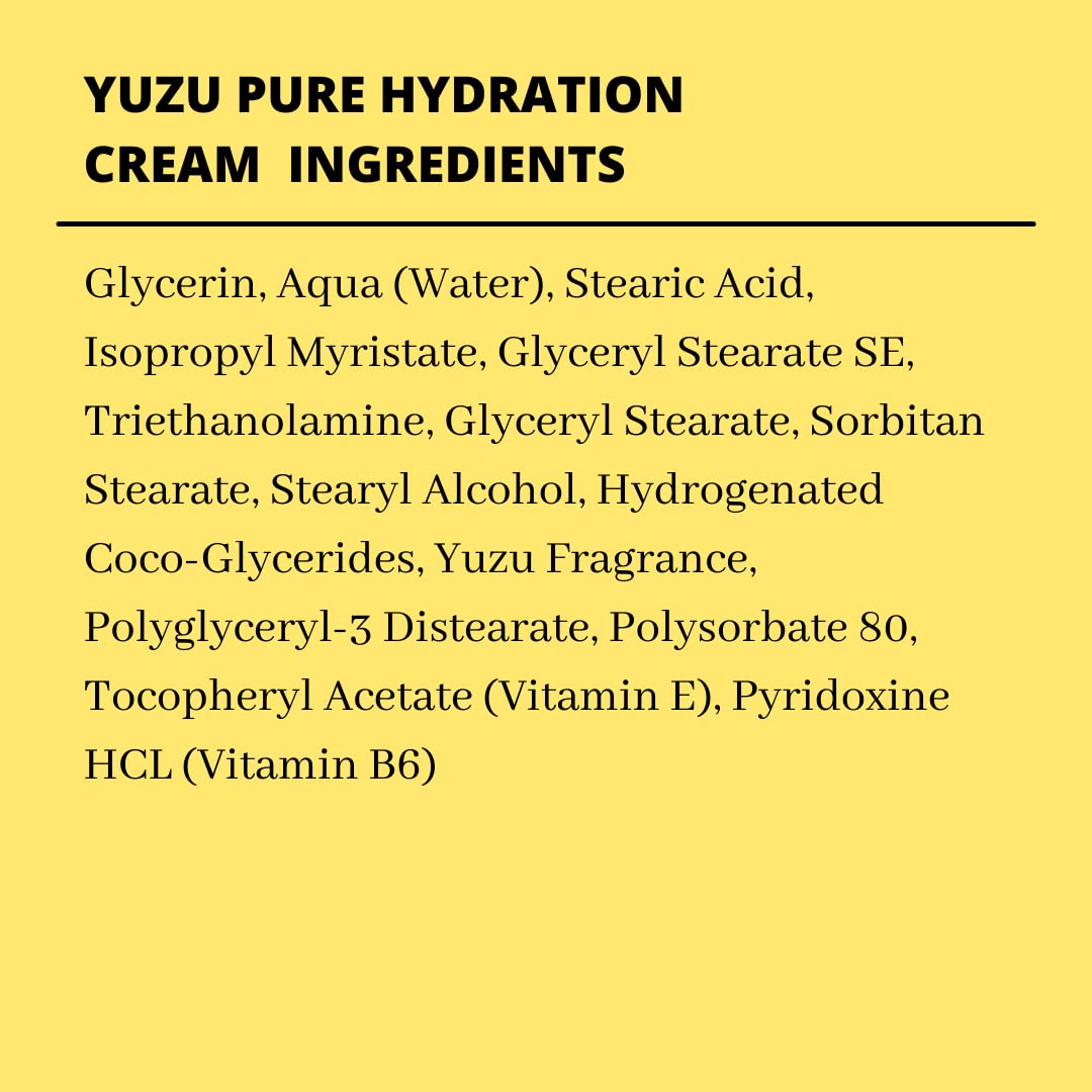 Yu-Be Yuzu Pure Hydration Cream (Duo): Body & Hand Cream - Vegan Skin Care Cream for Sensitive & Dry Skin - Soothing Yuzu Flower Extract - Day & Night Moisturizer- 1.35 Fl Oz