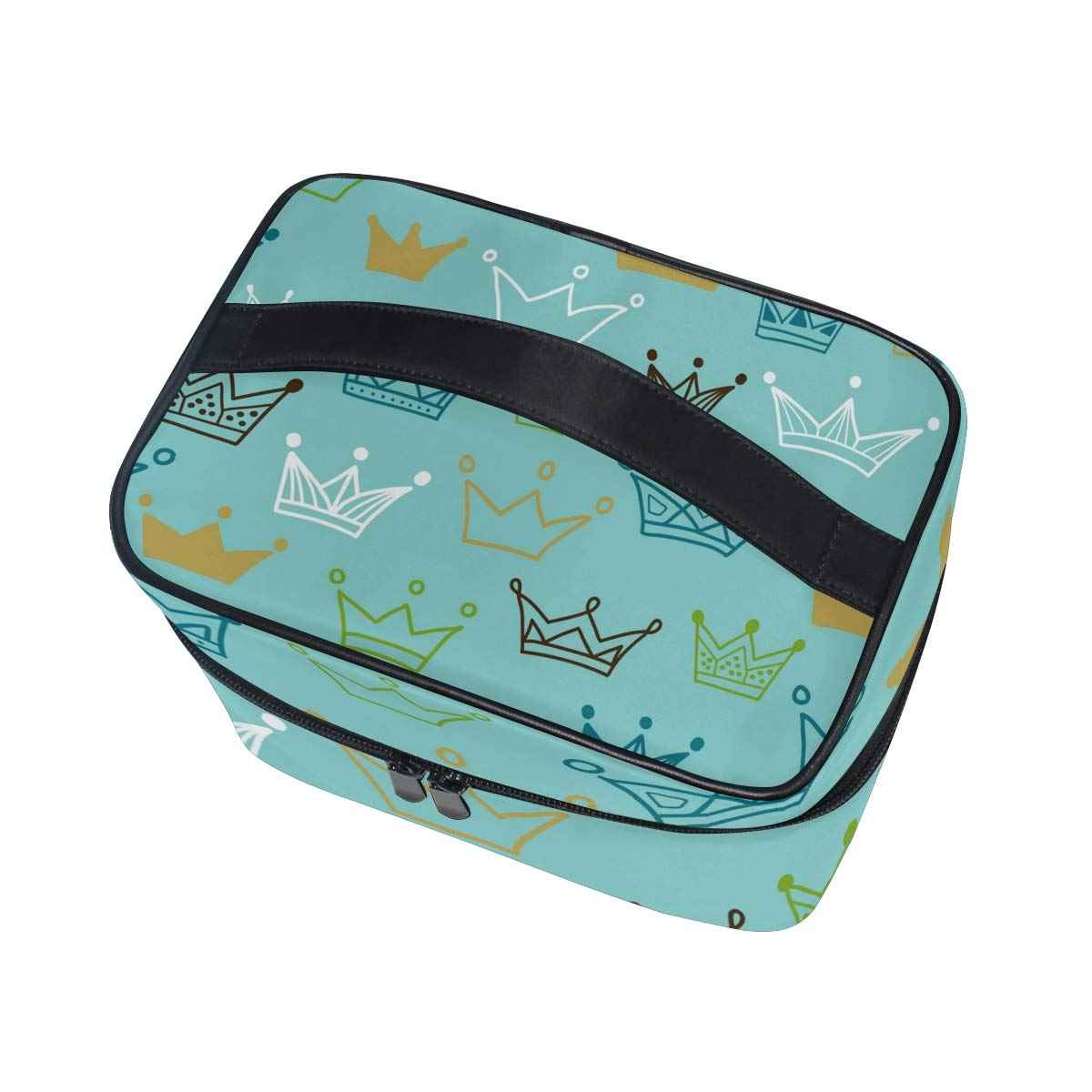 Makeup Train Cases Crowns Travel Cosmetic Bag Portable Artist Storage Bag Organizer for Womens