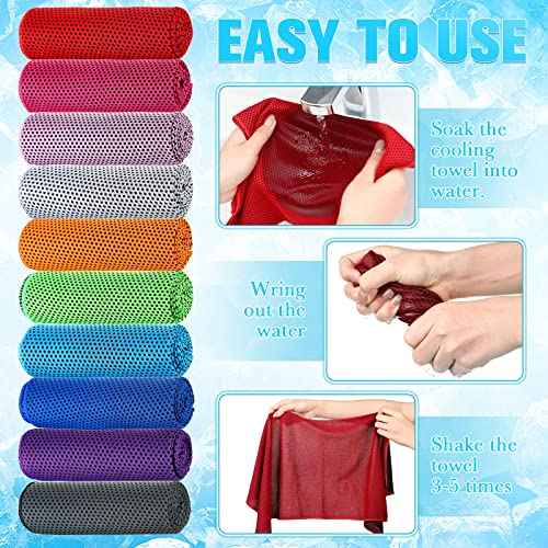 Maitys 300 Pcs Cooling Towel for Hot Weather, 32 x 12 Inch Microfiber Ice Sweat Towel for Neck and Face Breathable Sport Rags for Athletes Gym Yoga Workout