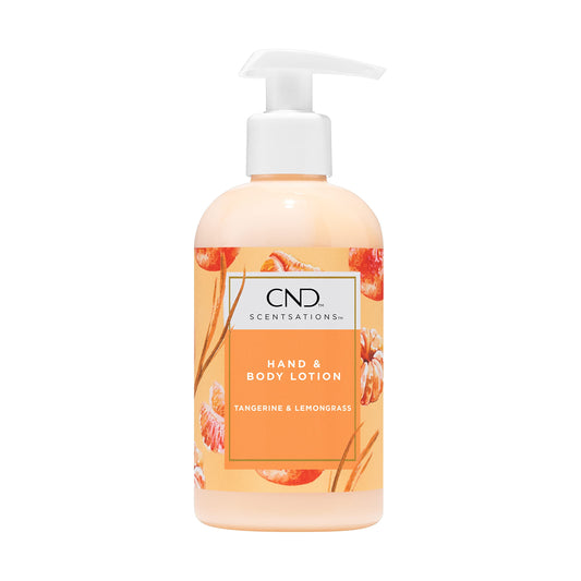 CND Scentsations Hand & Body Lotion, Deep Moisturizing and Hydrating Formula for Dry Damaged Skin, Tangerine & Lemongrass, 8.3 fl. oz