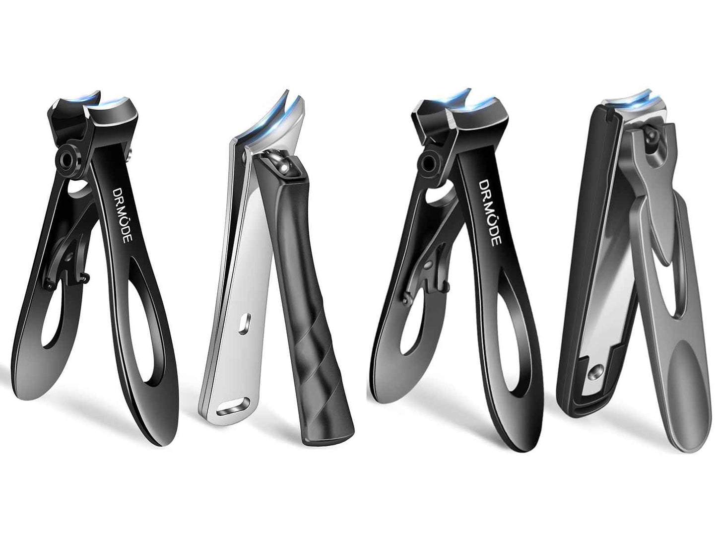 Nail Clippers for Men Thick Ingrown Nails, Wide Opening Large Toe Nail Clippers for Seniors Thick Toenails, Anti Splash Fingernail Clipper Cutter with Catcher, Slanted Curved Ingrown Toenail Clippers