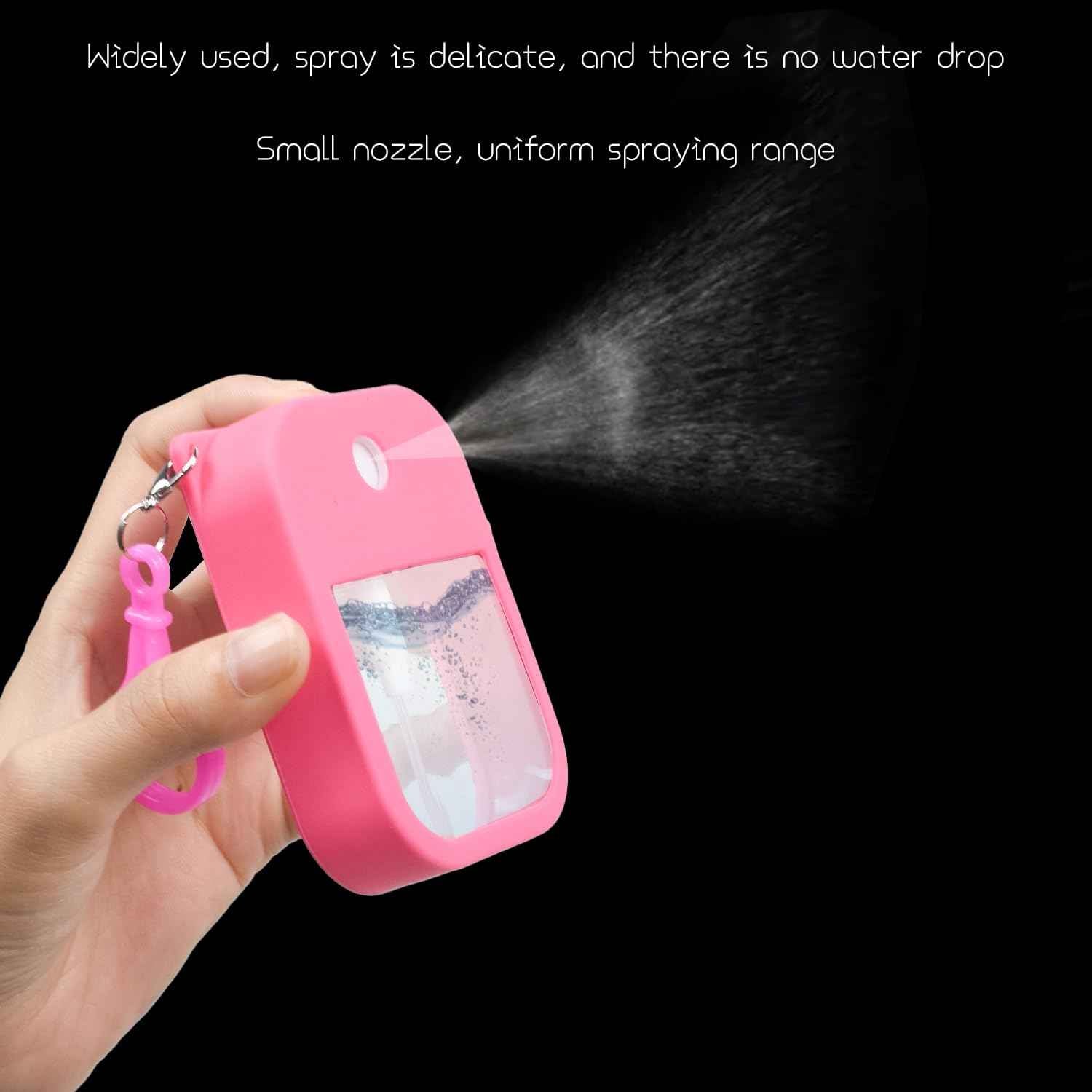 VIEKIER 10 Pcs Portable Card Spray Bottle 1.29oz Refillable Perfume Bottle Reusable Leakproof Spray Bottle Water Spray Bottle with Keychain for Cosmetic 10 Color