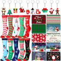 30 Pieces Christmas Gift Bulk for Women Merry Christmas Makeup Bags and Xmas Pendant Ornament Keychains Santa Socks Plaid Cosmetics Bag Snowman Goodie Bags Xmas Gnome Socks