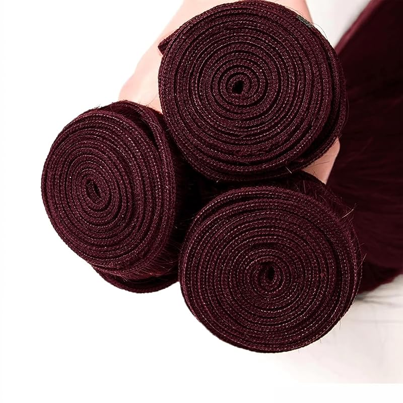 GtaiiReu #99J-L Burgundy Deep Wave Hair Bundles 16-20 Inch Human Hair Extensions