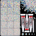 Transparent AB Resin Rhinestones 16000pcs + 3 B7000 Jewelry Glue - Craft & DIY