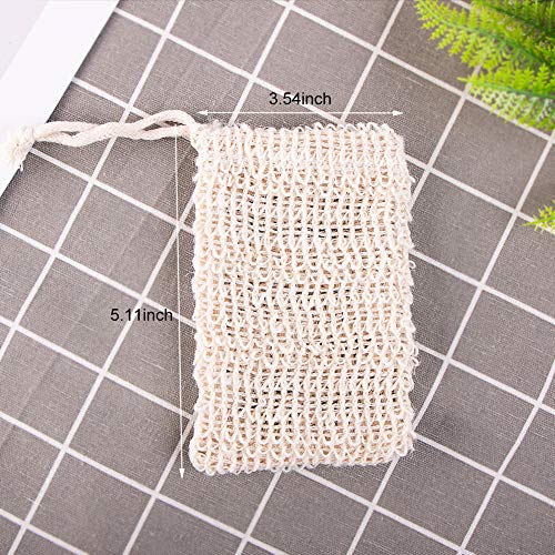 Yoseng 10 Pack Soap Exfoliating Bag Natural Soap Saver,Natural Fiber Soap Bags for Foaming and Drying The Soap, Organic Soap Bag With Pouch Holder for Shower Bath