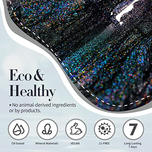 Born Pretty Holographic Black Nail Polish 10ml