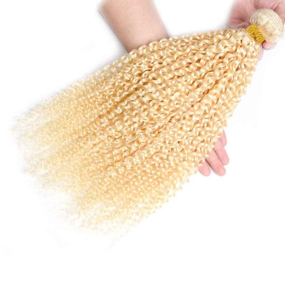 Blonde Curly Bundles 613 Honey Blonde Human Hair Bundles 14 16 18 Inch Brazilian Virgin Remy Hair Extensions 613 Kinky Curly Bundle Double Weft