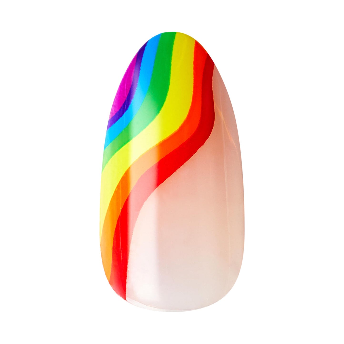 KISS imPRESS No Glue Mani 30 Pcs Premium Press On Nails, Rainbow, Glitter Tip, Medium Size, Almond Shape, Simple Peel & Press Easy Apply, Hassel-Free Removal, Essential Tools Included