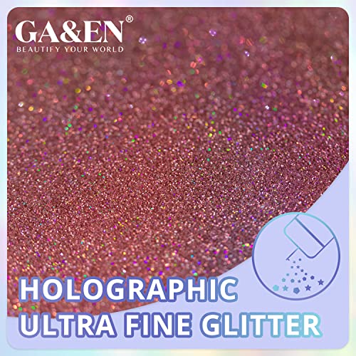 Holographic Ultra Fine Glitter 50g Rose Gold Fine Glitter 50g/1.76oz Sparkle Glitter Powder for Resin Tumbler Project and Craft Iridescent Glitter for Nail Art and Body Makeup