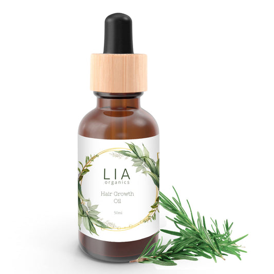 Lia Organics Hair Growth Oil - Organic, Vegan, cruelty free - Rosemary oil, castor oil, pumpkin seed oil, amla oil etc. For thick healthy hair, 1.70 Fl Oz (Pack of 1)