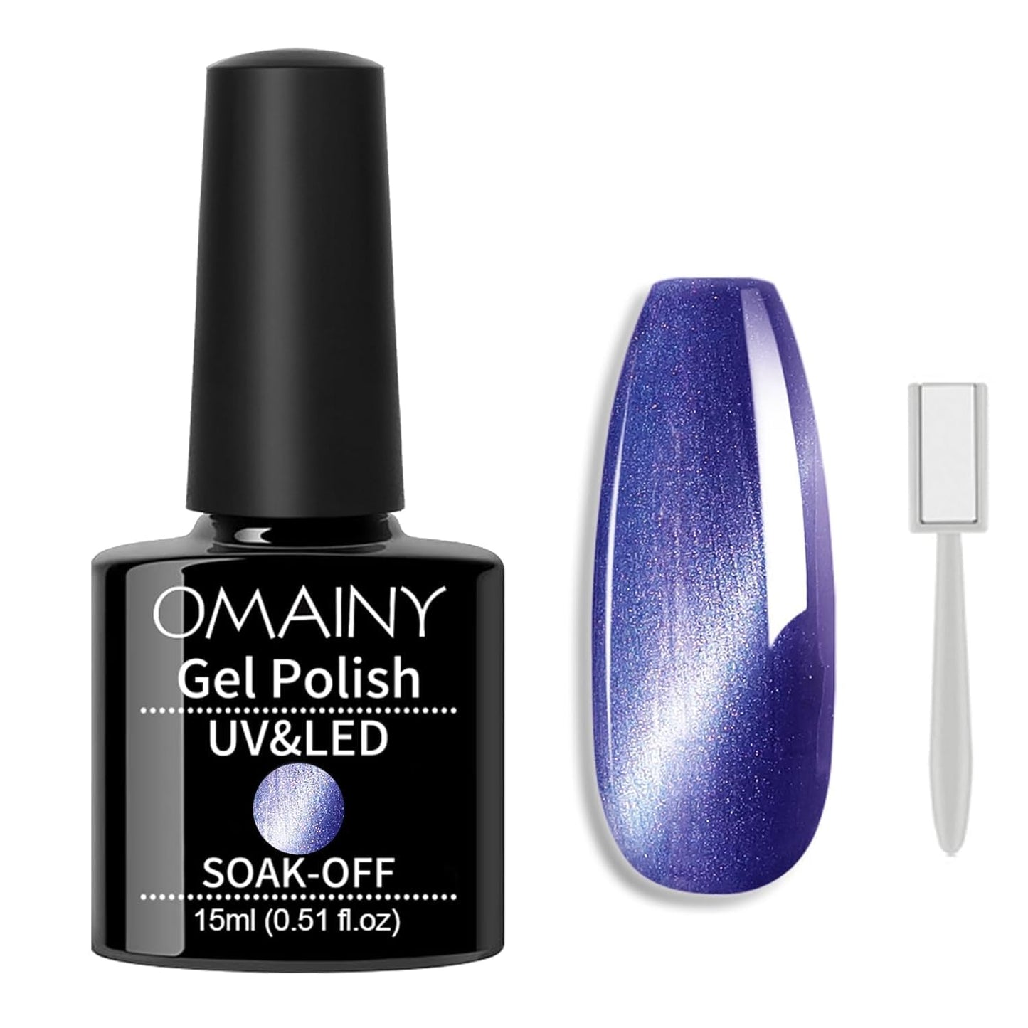 Omainy Gel Nail Polish 15ML,Cat Eye Gel Nail Polish Kit with Magnet,Cat Eye Magnetic Nail Polish Soak Off UV LED Nail Art Varnish Manicure With Gift Box