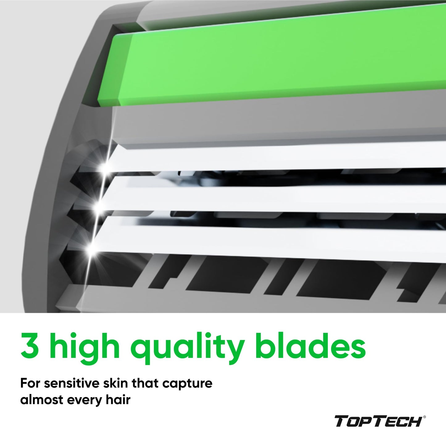 TopTech PRO 3 Razors for Men - Manual Shaving Razor & Replaceable Cartridges - 10 Count Pack (Handle + 9 Refills) - 3-Blades Technology - Soft Shave & Sharp Blades - Cost-effective Refill