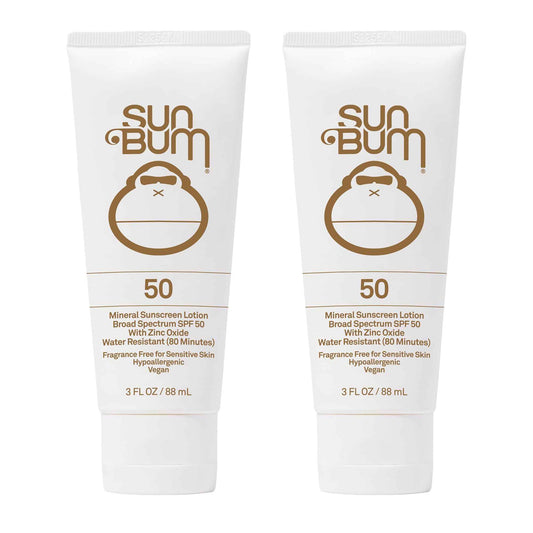 Sun Bum Mineral Spf 50 Sunscreen Lotion Vegan and Hawaii 104 Act Compliant (Octinoxate & Oxybenzone Free) Broad Spectrum Natural Sunscreen With UVA/UVB Protection 2 Pack
