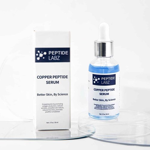 Copper Peptide Serum for Face - Anti Wrinkle - Hyaluronic Acid - Raw Aloe - Increase Collagen - 1oz/30ml - Anti Aging for Skin