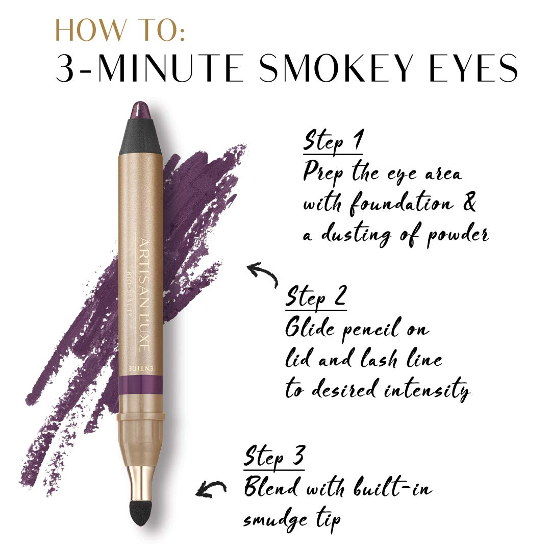 Artisan L'uxe Beauty Velvet Jumbo Eyeliner Pencil - Smokey Eyes in 3 Minutes - Water-Proof, Smudge-Proof, Long-Lasting - Age-Defying Essential Oils - Entice (Shade: Violet)