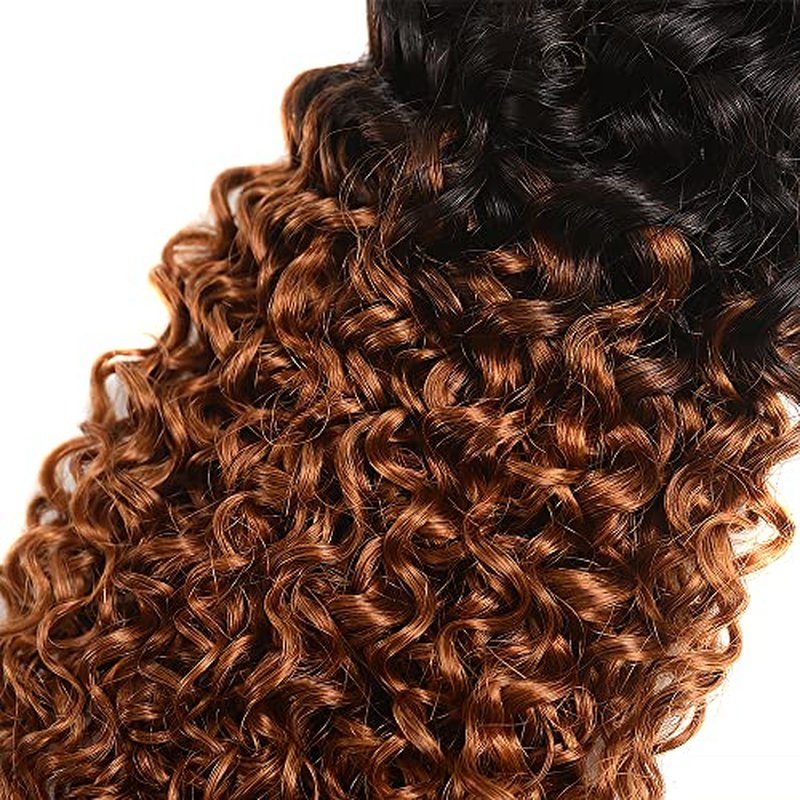T1B30 Curly Wave Human Hair Bundles 18-22 Inch
