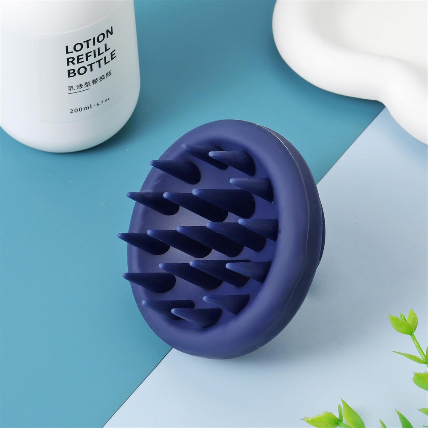 Josoft Silicone Scalp Massager Shampoo Brush, Hair Scrubber with Soft Silicone Bristles, Scalp Scrubber, Wet Dry Scalp Massager Hair Growth & Scalp Care（Black & Blue