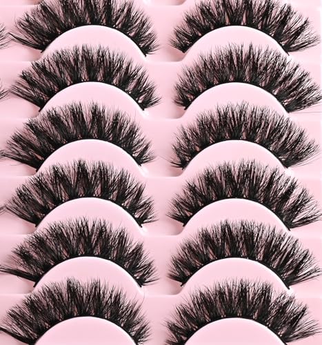 FenixLash Natural Cat Eye False Eyelashes - Wispy Mink Strip Lashes